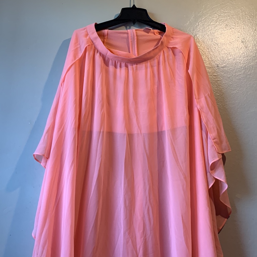 Forever 21 Skirt Coral Size Size Medium Maxi Sheer with Slipt Sides like new - Picture 10 of 11